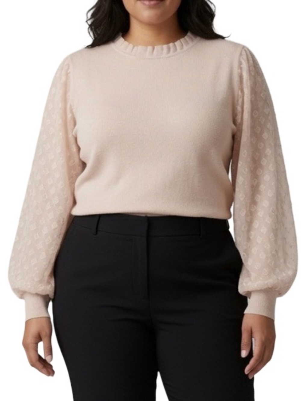 Adrianna Papell Diamond Sleeve Sweater XL NWOT